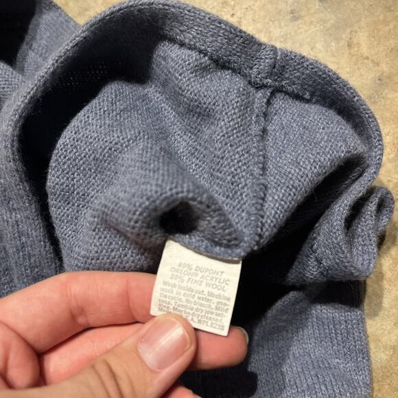 Vintage 80s Nowell's Blue/Grey Wool Sweater Vest Cardigan - Picture 4 of 4